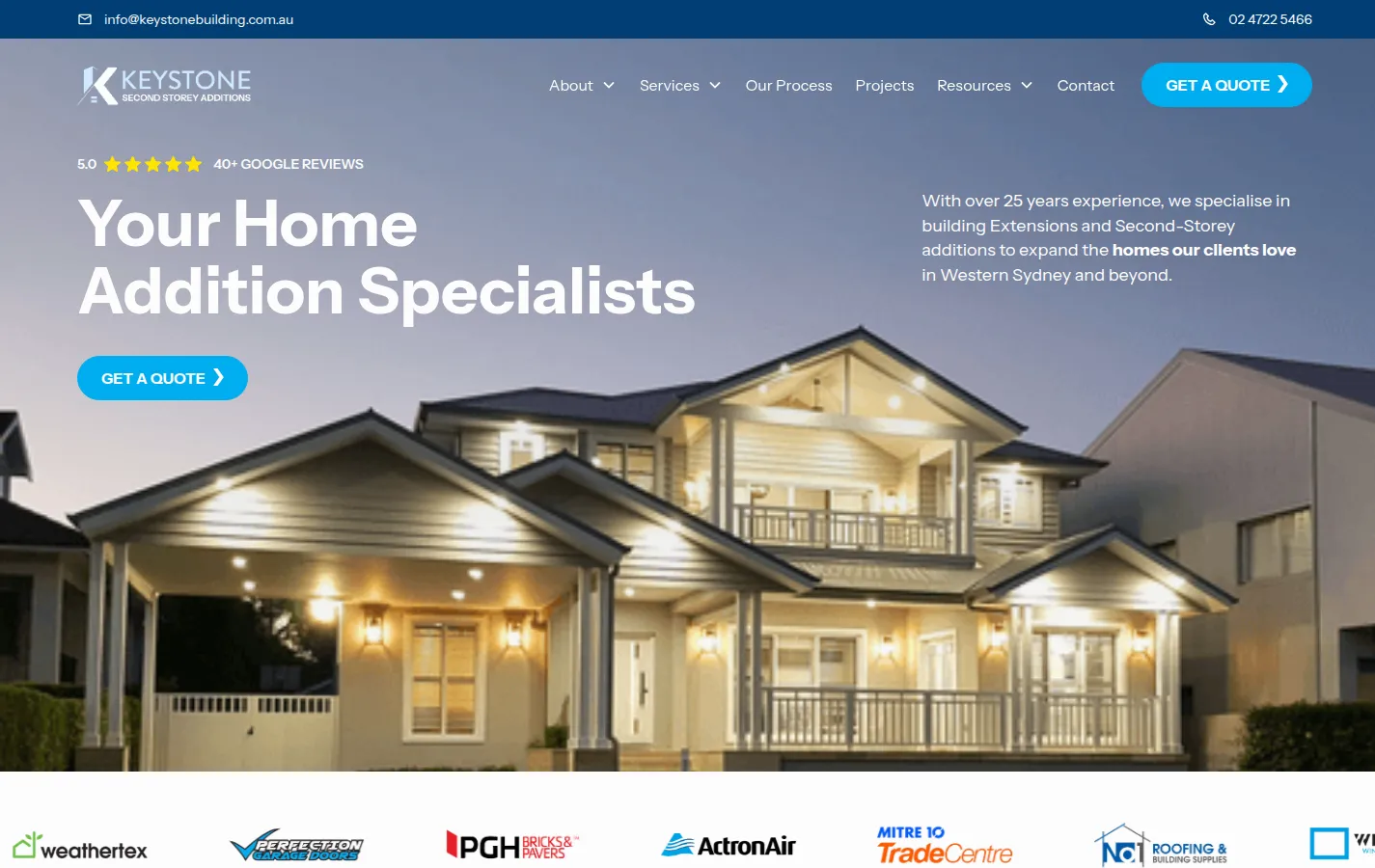Keystone Building Services website